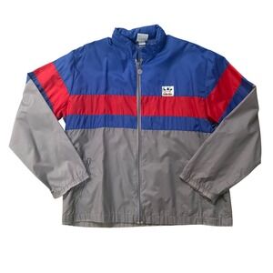 Vintage Adidas Cobra 80S Colorblock Track Jacket Mens Large Blue Red Windbreaker